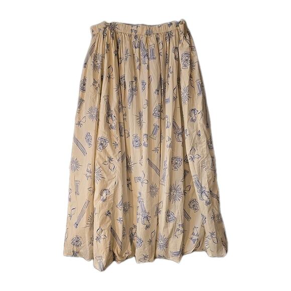 NWT Lucky Brand Beige Acropolis Printed Pull On A-Line Skirt Womans Size XL - Picture 2 of 8
